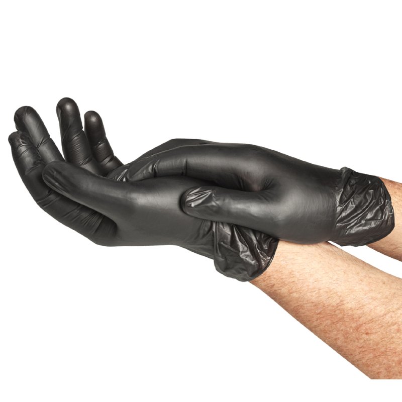 Spontex vinyl handschoenen Extra Black, maat L, zwart, 100 stuks